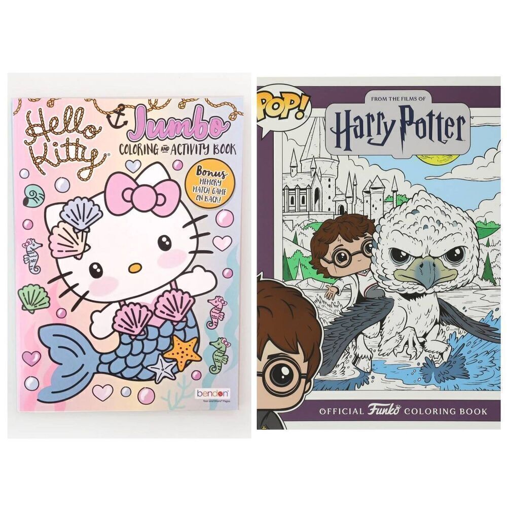 1 hello kitty or Harry Potter coloring book